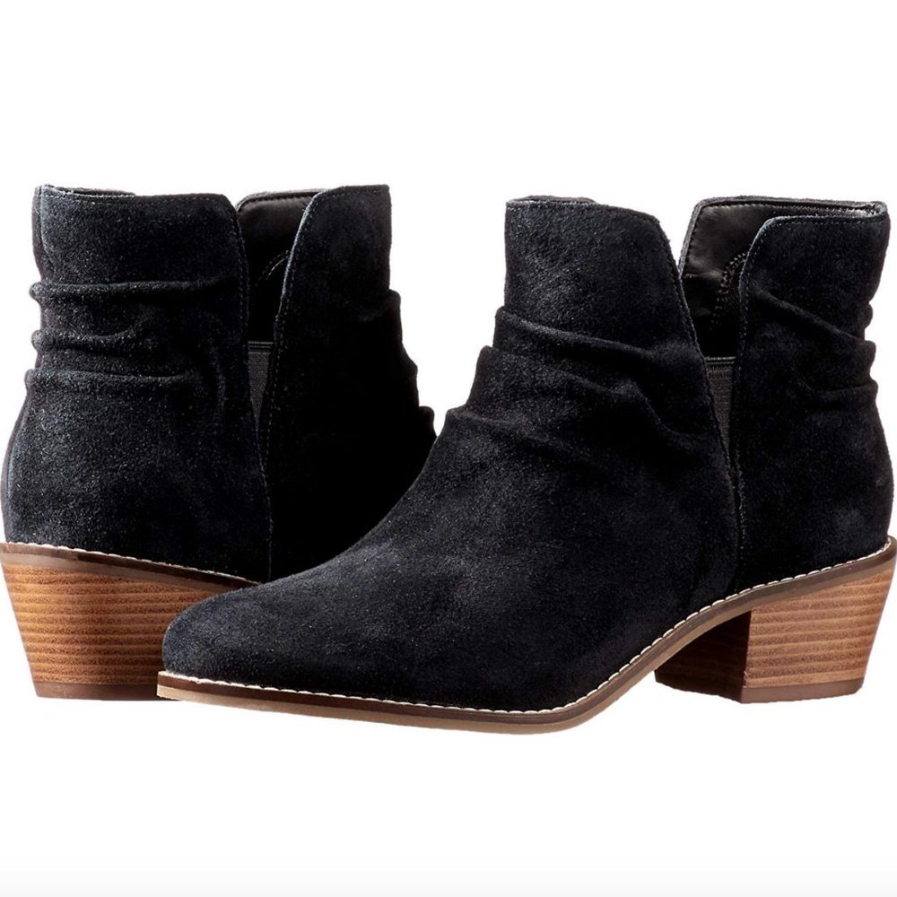 Cole Haan Alayna Slouch Black Suede Ankle Bootie